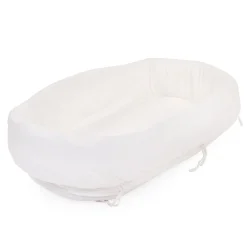 Berceau en rotin couverture rectangulaire jersery blanc cassé