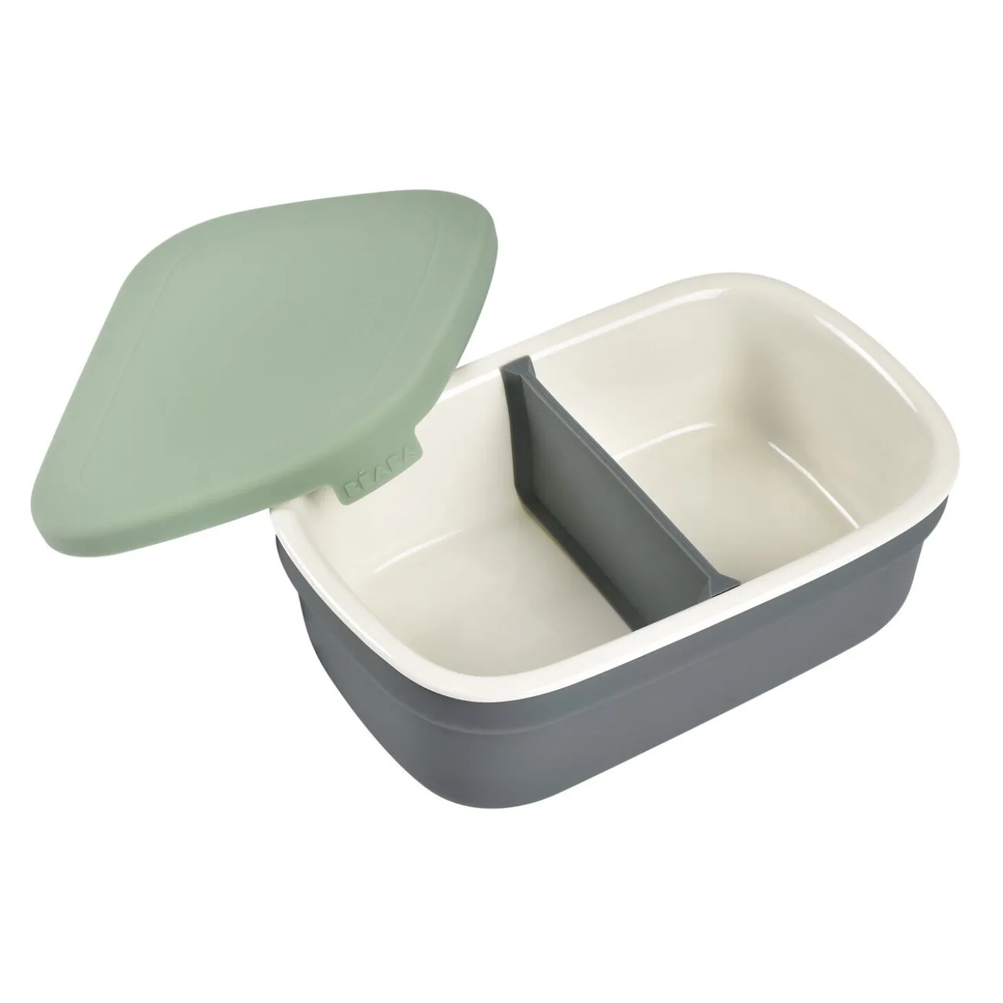 Boîte repas céramique Gris minéral/Vert sauge