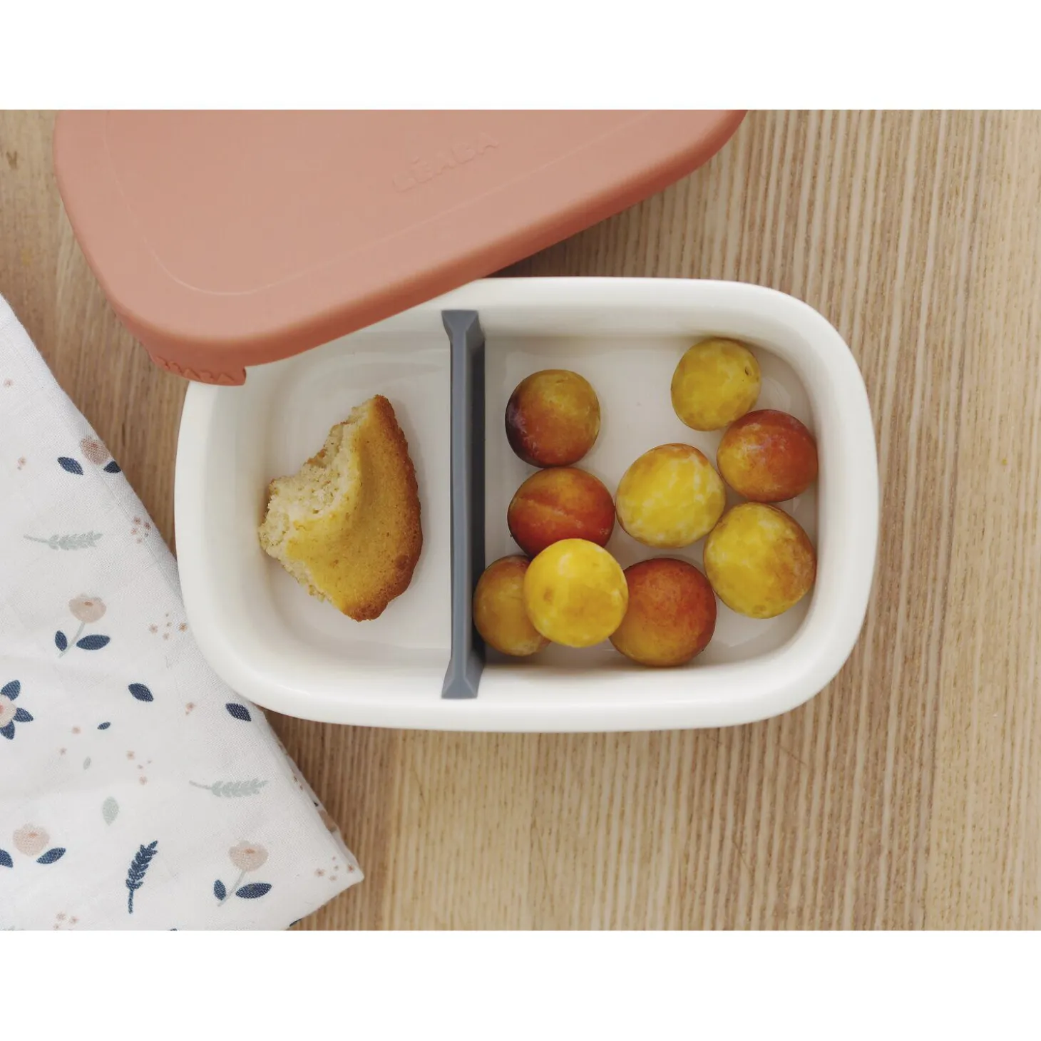 Boîte repas céramique Gris minéral/Terracotta