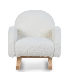 Chaise A Bascule Pour Enfants - Teddy - Ecru Naturel