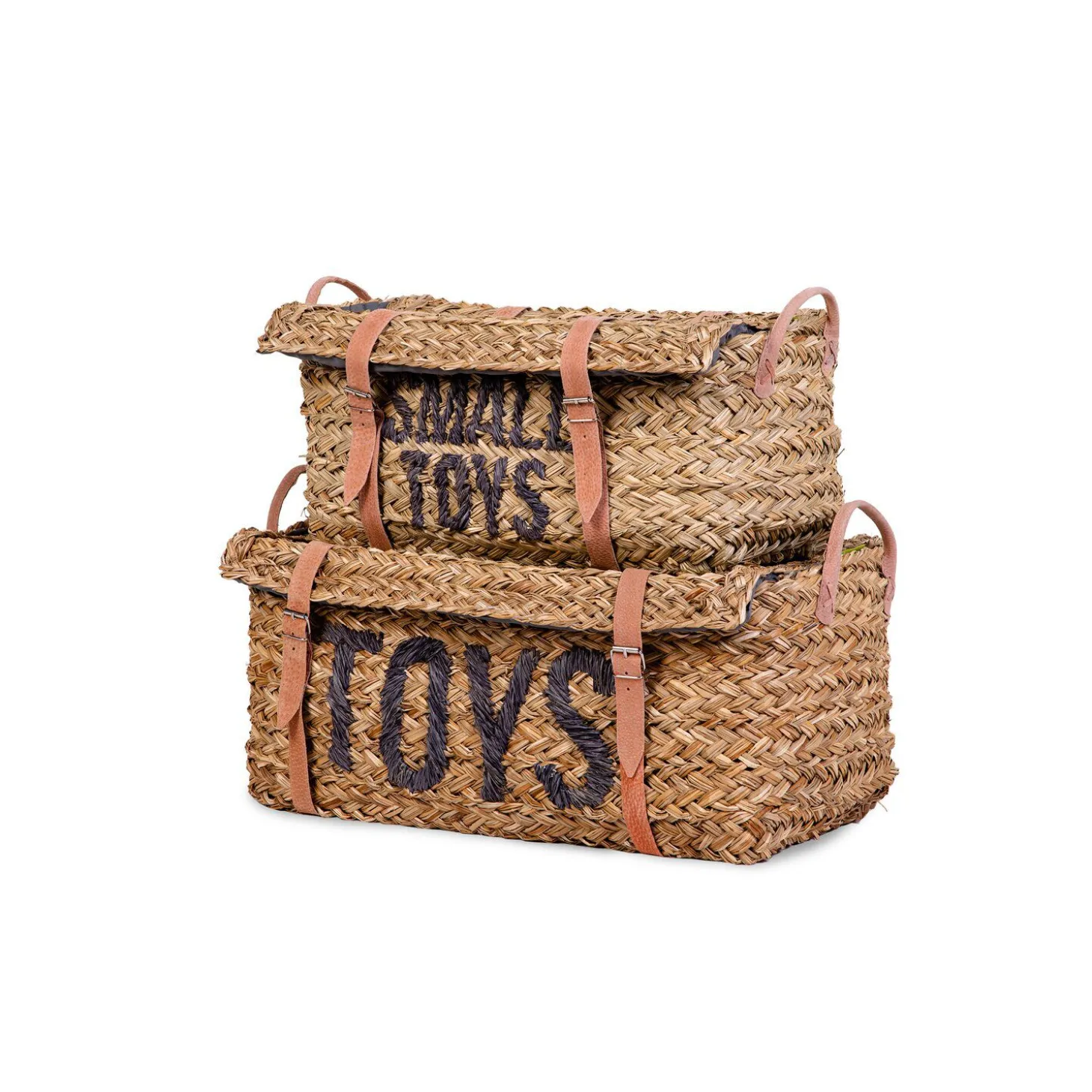 Coffre à jouets en rotin Anthracite 2pcs