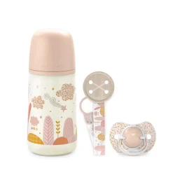 Coffret biberon + sucette + attache-sucette Dreams 0-6 mois