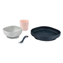 Coffret repas silicone Night Blue/Rose