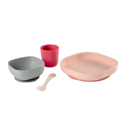 Coffret repas silicone Rose