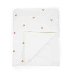 Couverture De Bébé - 80x100 Cm - Jersey + Mousseline - Heart