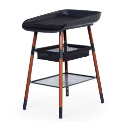 Evolux Table à Langer - Noyer / Noir