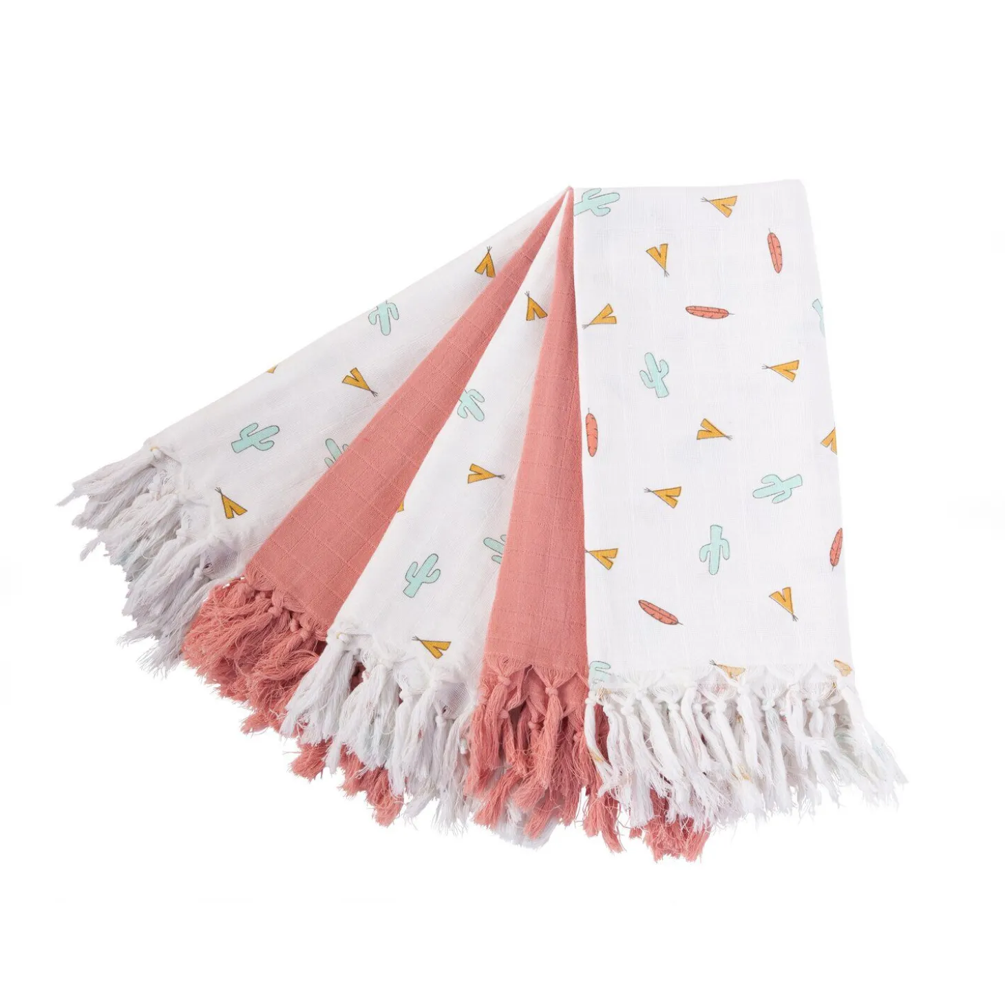 Langes Tetra - Coton - Tipi + Nude Avec Franges - 5 Pcs
