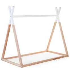 Lit Tipi - 70x140 Cm - Bois - Naturel Blanc