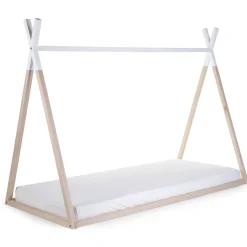 Lit Tipi Junior - 90x200 Cm - Bois - Naturel Blanc
