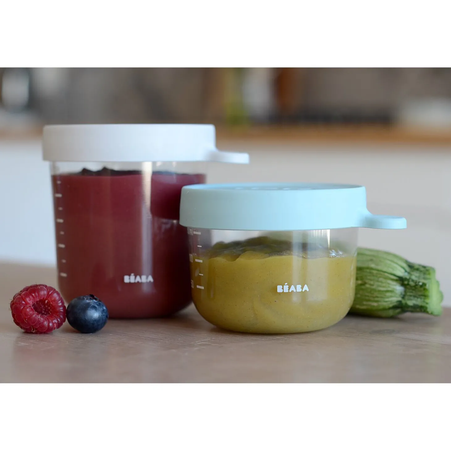 Lot 2 portions verre 150 et 250ml Vert clair/Gris clair