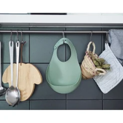 Lot de 2 bavoirs silicone Gris clair/Vert sauge