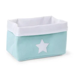 Panier De Rangement - 32x20x20 Cm - Toile - Mint Blanc