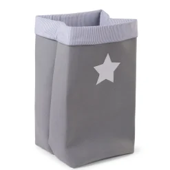 Panier De Rangement - 32x32x60 Cm - Toile - Gris Rayures
