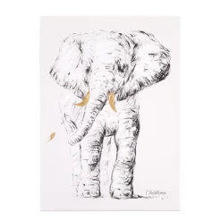 Peinture - Eléphant + Or - 30x40 Cm