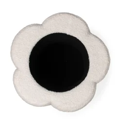 Pouf + Coffre à jouets Fleur blanc cassé