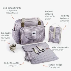 Sac à langer Genève Play print Gris/Corail