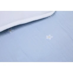 Tapis De Parc - 75x95 Cm - Mousseline Fleur - Bleue