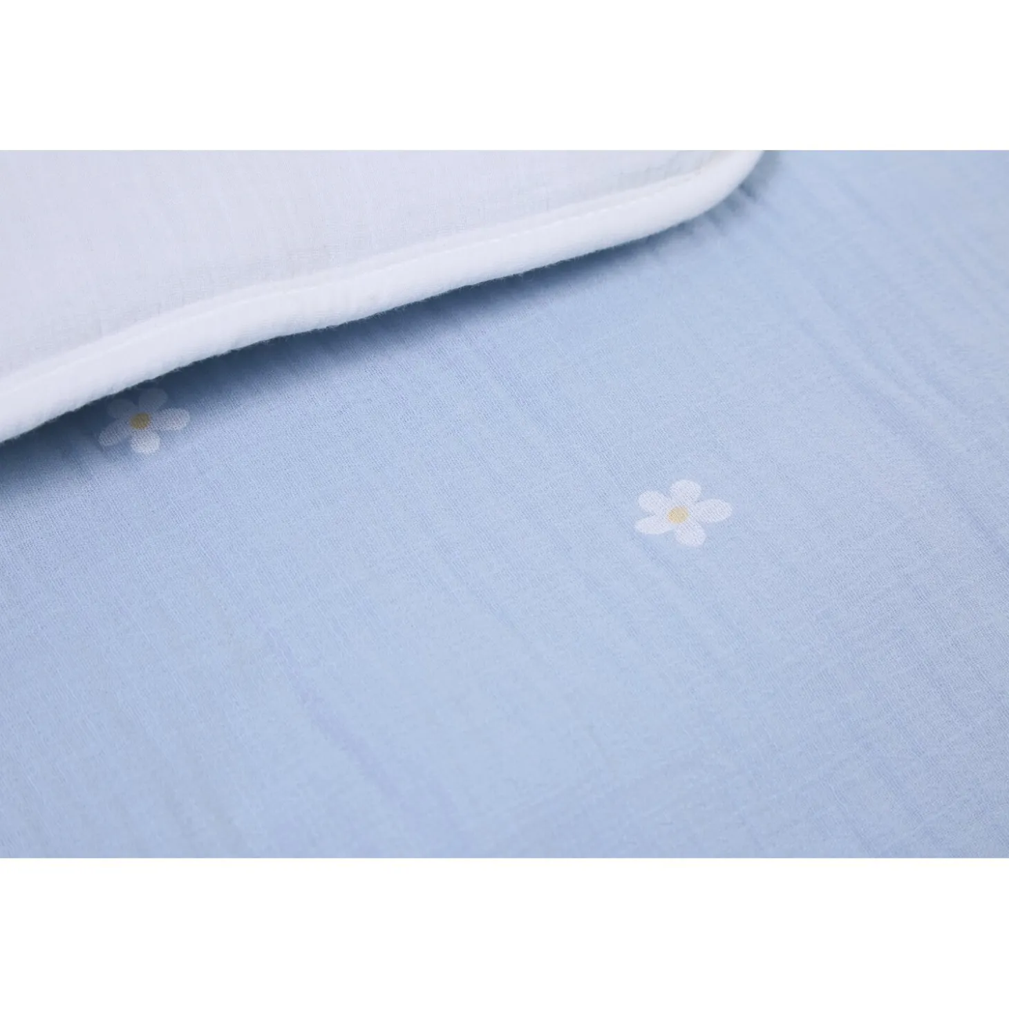 Tapis De Parc - 75x95 Cm - Mousseline Fleur - Bleue